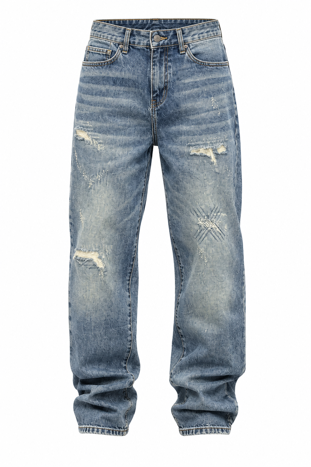 Distressed Vintage Blue Jeans
