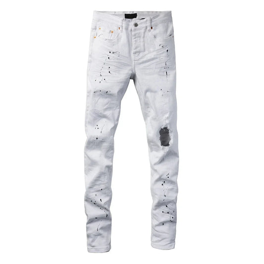 Purple White Jeans