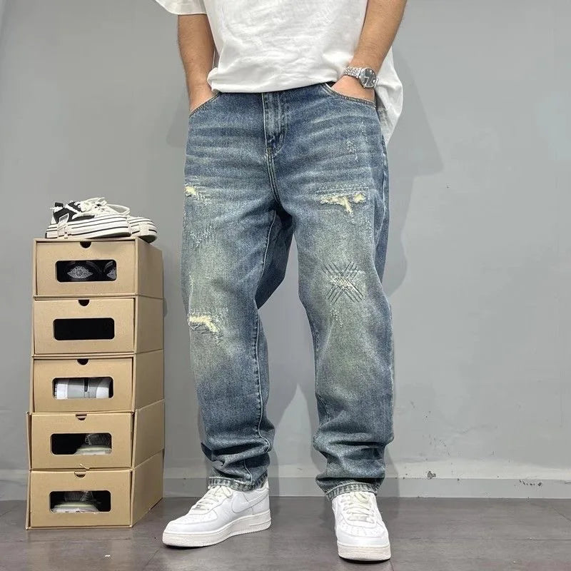 Distressed Vintage Blue Jeans