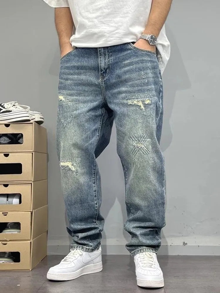 Distressed Vintage Blue Jeans
